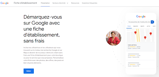 interface de Google Business Profile